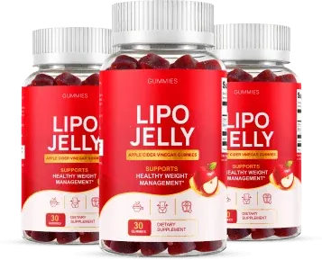 LipoJelly apple cider vinegar gummies, three bottle package